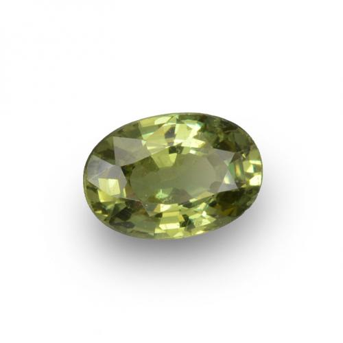 Granada demantoide verde natural 0,65ct, corte oval, VVS-VS