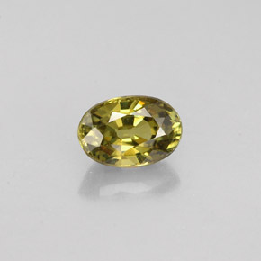 Granada demantoide verde natural 0,75ct, corte oval, VVS-VS