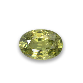 Granada demantoide verde natural 0,53ct, corte oval, VS