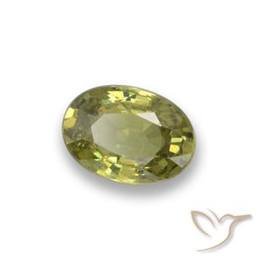 Granada demantóide Verde Terroso Claro Natural 0.53ct, oval, VS