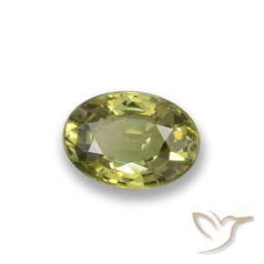 Granada demantóide amarelo médio Natural 0.56ct, oval, VVS-VS