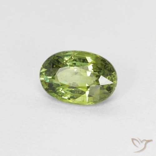 Granada demantóide Verde amarelado Natural 0.61ct, oval, VS