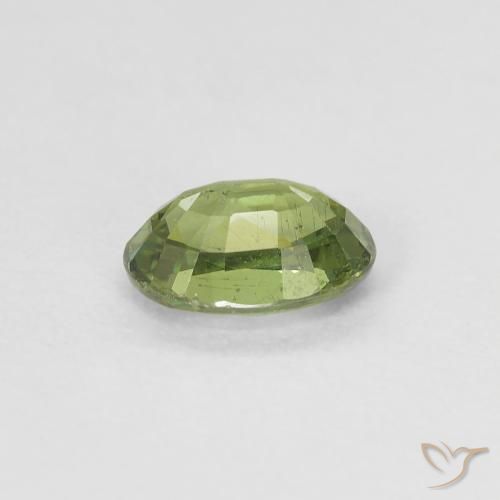 Granada demantóide Verde amarelado Natural 0.61ct, oval, VS