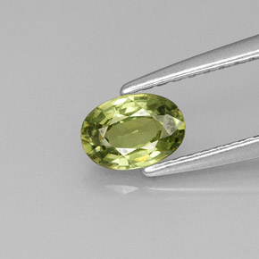 Granada demantoide verde natural 0,53ct, corte oval, VVS-VS