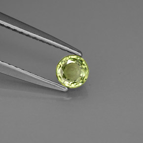 Granada demantoide verde natural 0,38ct, corte redondo, VS
