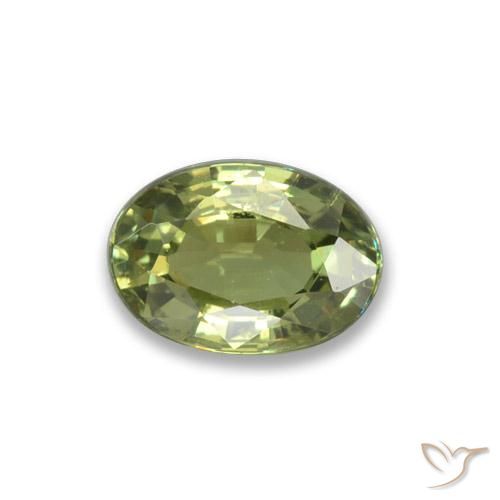 Granada demantoide verde natural 0,65ct, corte oval, VS