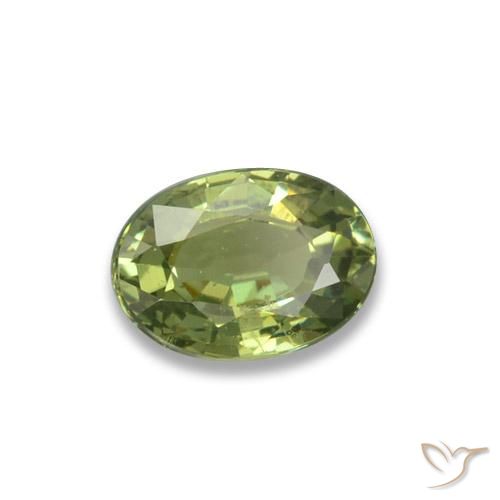Granada demantoide verde natural 0,65ct, corte oval, VS