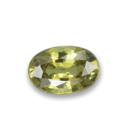 Granada demantoide verde natural 0,58ct, corte oval, VS