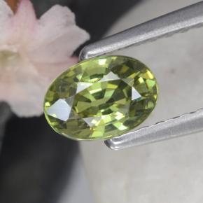 Granada demantoide verde natural 0,58ct, corte oval, VS