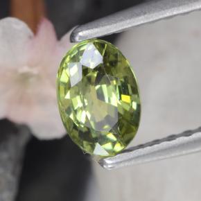 Granada demantoide verde natural 0,58ct, corte oval, VS