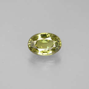 Granada demantóide amarelo médio Natural 0.67ct, Corte Oval, VS