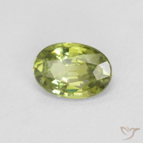 Granada demantóide Medium Light Green Natural 0.60ct, oval, VS