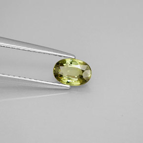 Granada demantoide verde natural 0,63ct, corte oval, VS