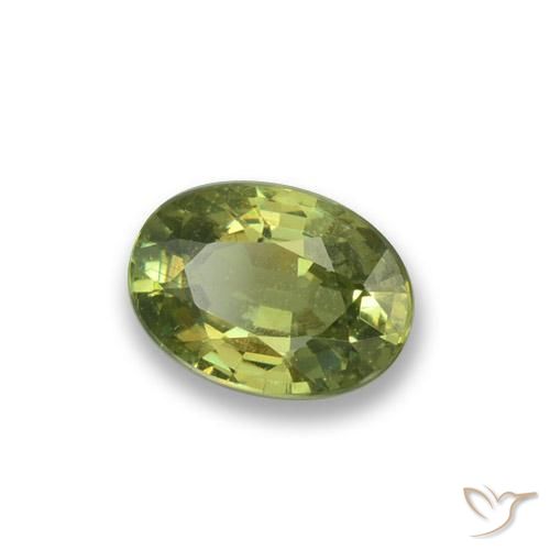Granada demantóide Verde amarelado Natural 0.60ct, oval, VS