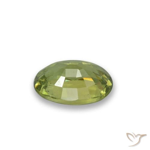 Granada demantóide Verde amarelado Natural 0.60ct, oval, VS