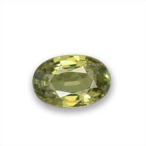 Granada demantoide verde natural 0,54ct, corte oval, VS