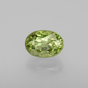 Granada demantoide verde natural 0,80ct, corte oval, VS-SI