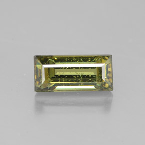 Granada demantoide amarelo natural 2,03ct, baguete, SI