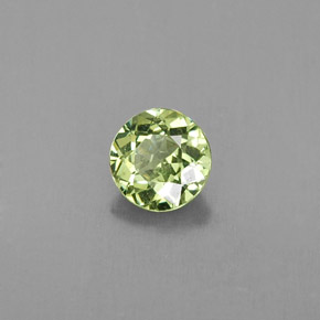 Granada demantoide verde natural 0,47ct, corte redondo, VVS-VS
