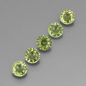 Pedras preciosas de granada demantoide verde natural de 1,73 ct, corte redondo, VVS-VS