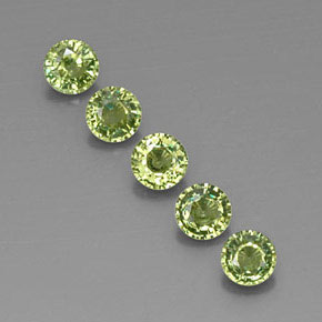Pedras preciosas de granada demantoide verde natural de 1,79 ct, corte redondo, VVS-VS