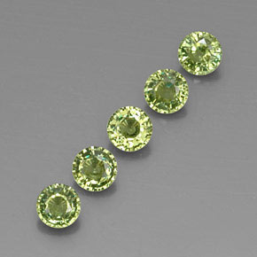 Pedras preciosas de granada demantoide verde natural de 1,79 ct, corte redondo, VVS-VS