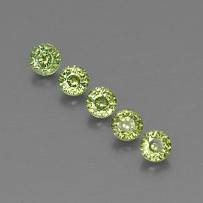 Pedras preciosas de granada demantoide verde natural de 2,16 ct, corte redondo, VVS-VS