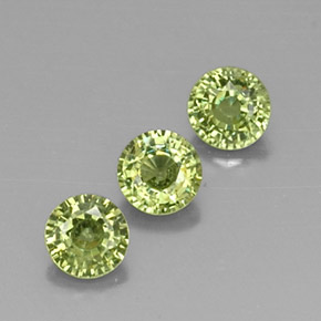 Pedras preciosas de granada demantoide verde natural de 1,14 ct, corte redondo, VVS-VS