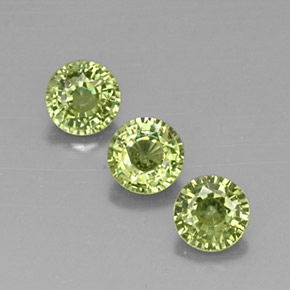Pedras preciosas de granada demantoide verde natural de 1,14 ct, corte redondo, VVS-VS