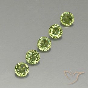 Pedras preciosas de Granada demantóide Luz verde natural de 1.33 ct, Redondo, VVS-VS