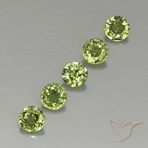 Pedras preciosas de Granada demantóide Verde Floresta Claro natural de 1.34 ct, Redondo, VVS-VS
