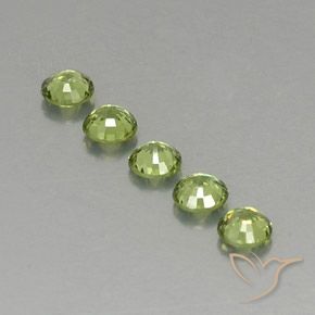 Pedras preciosas de Granada demantóide Verde Floresta Claro natural de 1.34 ct, Redondo, VVS-VS