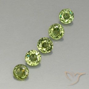Pedras preciosas de Granada demantóide verde quente natural de 1.59 ct, Redondo, VVS-VS