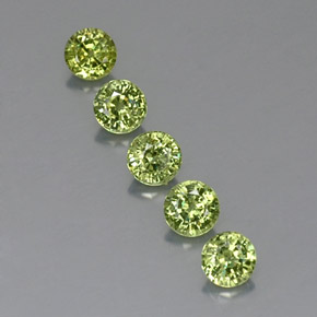 Pedras preciosas de granada demantoide verde natural de 1,93 ct, corte redondo, VVS-VS
