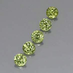 Pedras preciosas de granada demantoide verde natural de 1,93 ct, corte redondo, VVS-VS