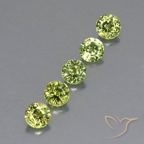 Pedras preciosas de Granada demantóide Verde Vivo Claro natural de 1.48 ct, Redondo, VVS-VS