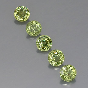 Pedras preciosas de granada demantoide verde natural de 1,69 ct, corte redondo, VVS-VS