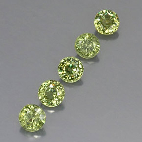 Pedras preciosas de granada demantoide verde natural de 1,69 ct, corte redondo, VVS-VS