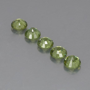 Pedras preciosas de granada demantoide verde natural de 1,69 ct, corte redondo, VVS-VS