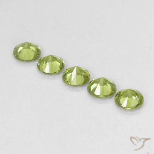 Pedras preciosas de Granada demantóide Verde Vivo Claro natural de 0.76 ct, Redondo, VVS-VS