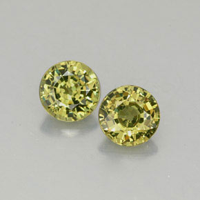Pedras preciosas de granada demantoide amarelo natural de  ct, corte redondo, VS