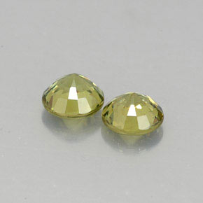 Pedras preciosas de granada demantoide amarelo natural de  ct, corte redondo, VS