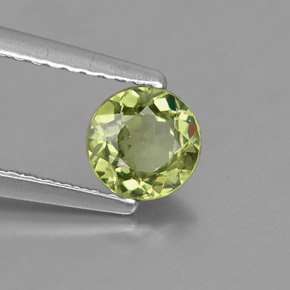 Granada demantoide verde natural 0,63ct, corte redondo, VS-SI