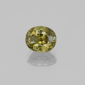Granada demantoide amarelo natural 1,36ct, corte oval, VS-SI