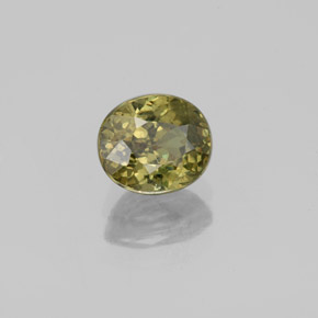 Granada demantoide amarelo natural 1,36ct, corte oval, VS-SI