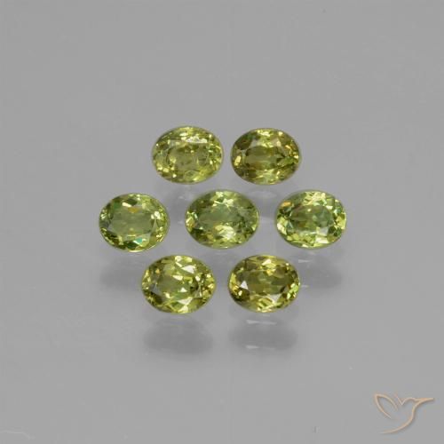 1.50ctw Natural Verde amarelado Granada demantóide, oval, VS