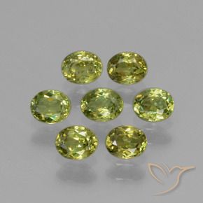 Pedras preciosas de Granada demantóide Verde amarelado natural de 1.50 ct, oval, VS