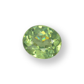 Granada demantóide Verde limão Natural 0.52ct, Corte Oval, VS
