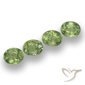Pedras preciosas de Granada demantóide Verde floresta natural de 1.48 ct, oval, VS