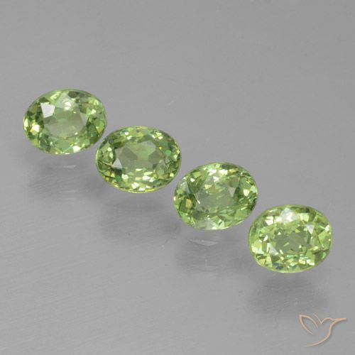 1.25ctw Natural Verde limão Granada demantóide, oval, VVS-VS